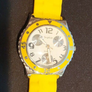 Solphie Women's Jelly Wristwatch Yellow Silicone Quartz Stainless Steel